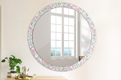 Round decorative wall mirror Gentle flowers