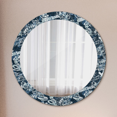 Round decorative wall mirror Ny collage