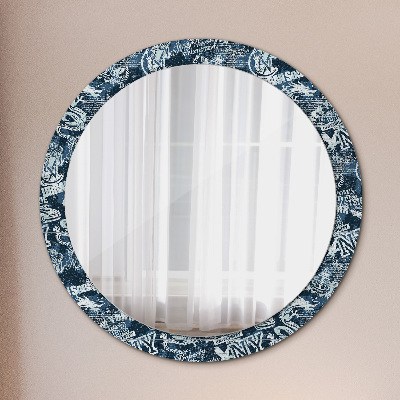 Round decorative wall mirror Ny collage