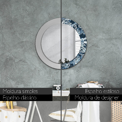 Round decorative wall mirror Ny collage