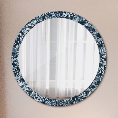 Round decorative wall mirror Ny collage