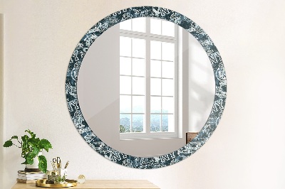 Round decorative wall mirror Ny collage