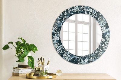 Round decorative wall mirror Ny collage