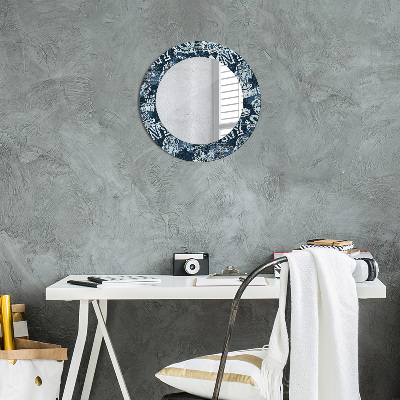 Round decorative wall mirror Ny collage