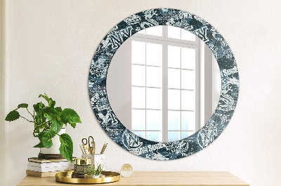 Round decorative wall mirror Ny collage