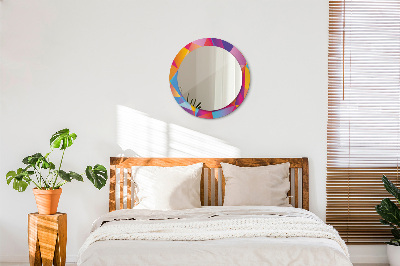 Round decorative wall mirror Geometric composition