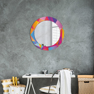 Round decorative wall mirror Geometric composition