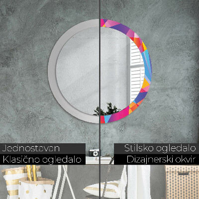 Round decorative wall mirror Geometric composition