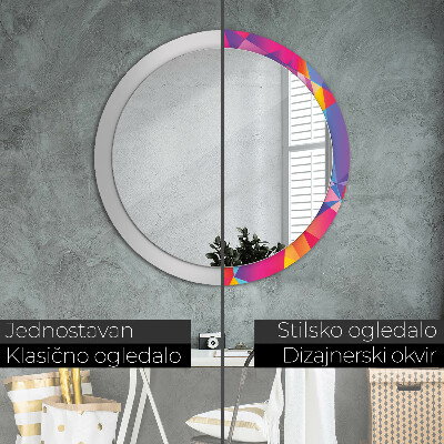 Round decorative wall mirror Geometric composition