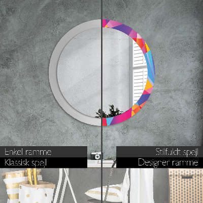 Round decorative wall mirror Geometric composition