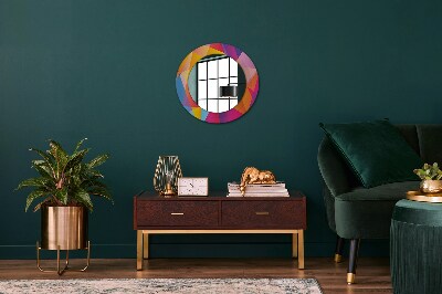 Round decorative wall mirror Geometric composition