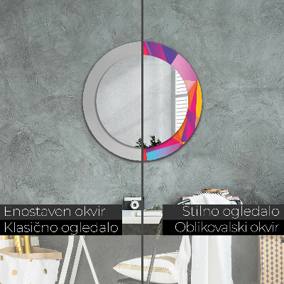 Round decorative wall mirror Geometric composition