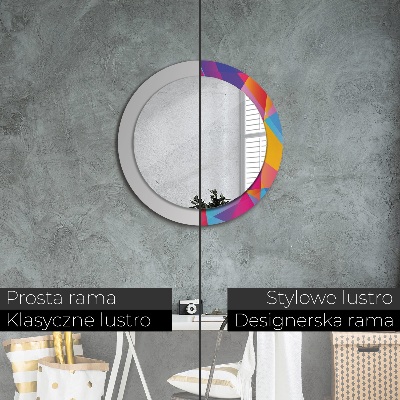 Round decorative wall mirror Geometric composition