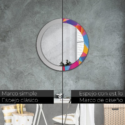 Round decorative wall mirror Geometric composition