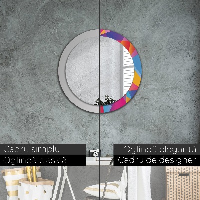 Round decorative wall mirror Geometric composition