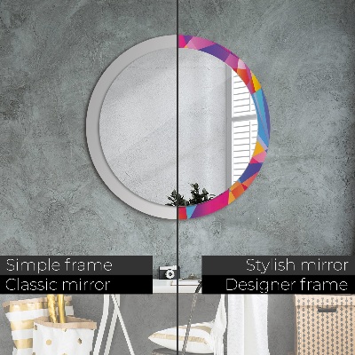 Round decorative wall mirror Geometric composition