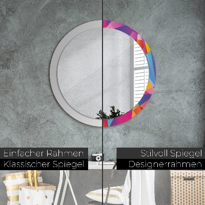 Round decorative wall mirror Geometric composition