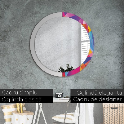 Round decorative wall mirror Geometric composition