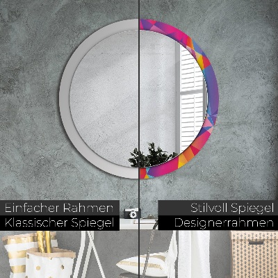 Round decorative wall mirror Geometric composition