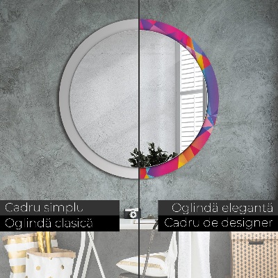 Round decorative wall mirror Geometric composition