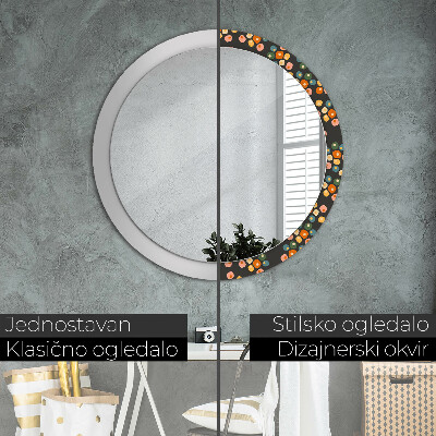 Round decorative wall mirror Flower dots