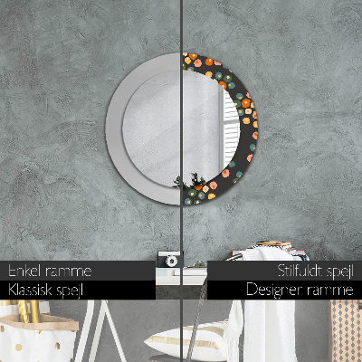 Round decorative wall mirror Flower dots