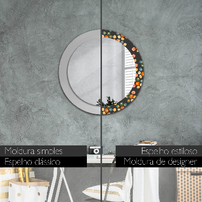 Round decorative wall mirror Flower dots