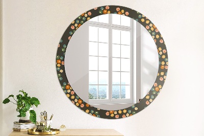 Round decorative wall mirror Flower dots