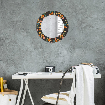 Round decorative wall mirror Flower dots