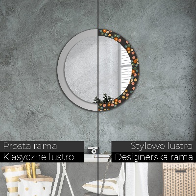 Round decorative wall mirror Flower dots