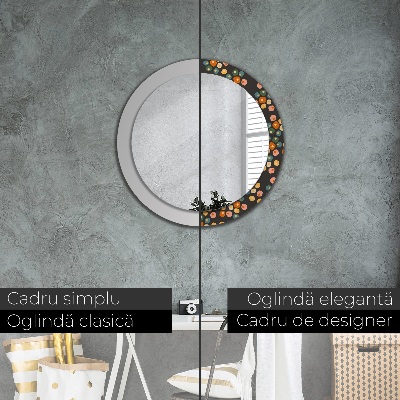 Round decorative wall mirror Flower dots