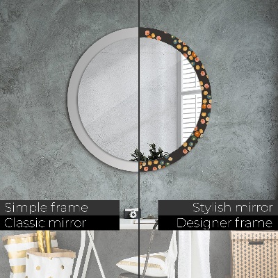 Round decorative wall mirror Flower dots