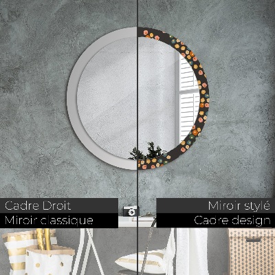 Round decorative wall mirror Flower dots