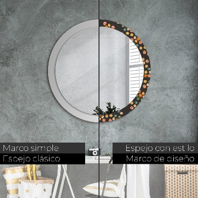 Round decorative wall mirror Flower dots