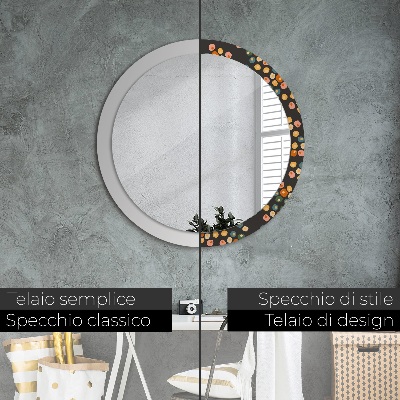 Round decorative wall mirror Flower dots