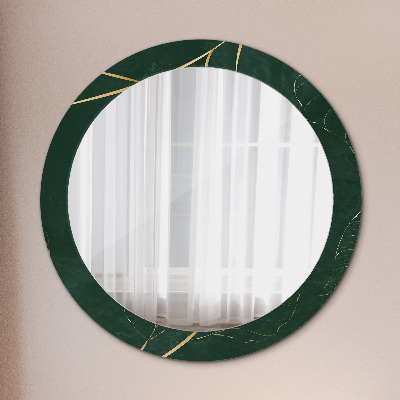 Round mirror decor Delicate golden leaves