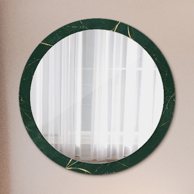 Round mirror decor Delicate golden leaves