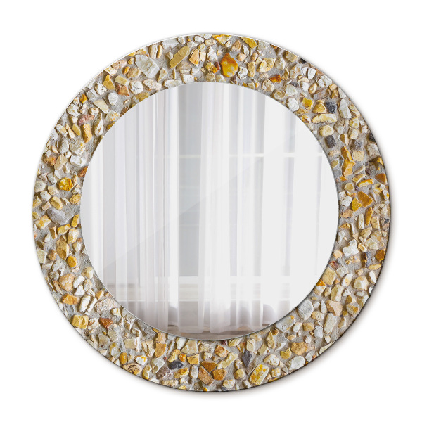 Round mirror printed frame Terrazzo pattern