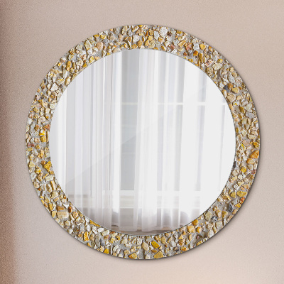 Round mirror printed frame Terrazzo pattern