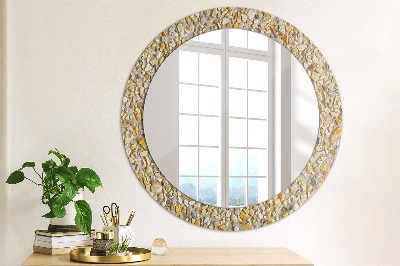 Round mirror printed frame Terrazzo pattern