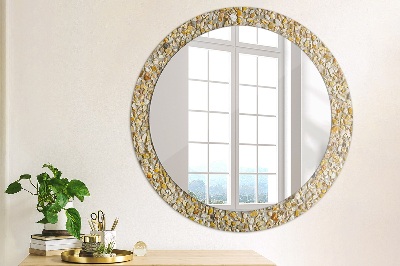 Round mirror printed frame Terrazzo pattern