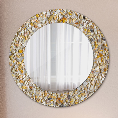 Round mirror printed frame Terrazzo pattern