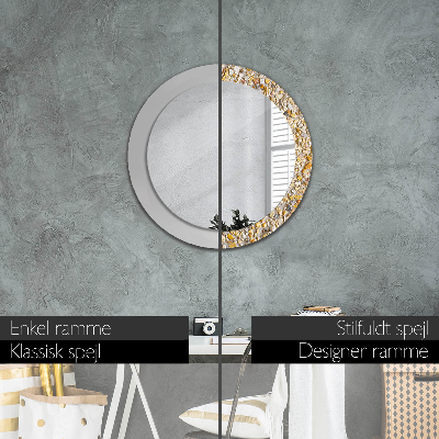 Round mirror printed frame Terrazzo pattern