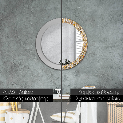 Round mirror printed frame Terrazzo pattern