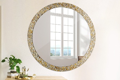 Round mirror printed frame Terrazzo pattern