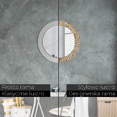 Round mirror printed frame Terrazzo pattern