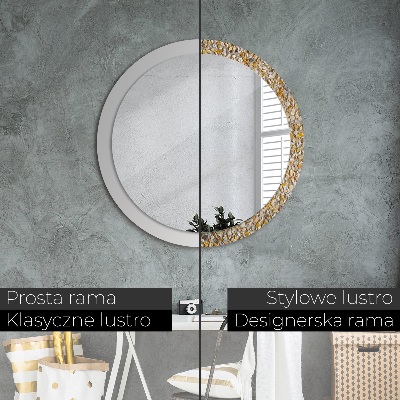 Round mirror printed frame Terrazzo pattern