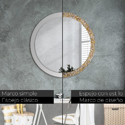 Round mirror printed frame Terrazzo pattern