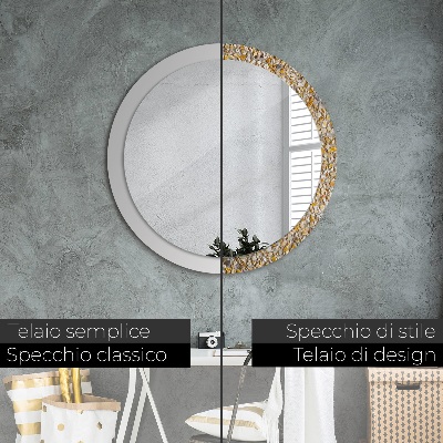 Round mirror printed frame Terrazzo pattern