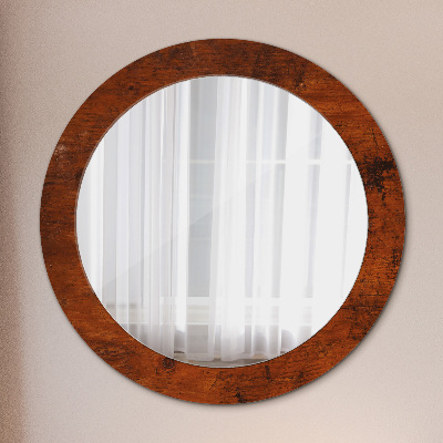 Round decorative wall mirror Natural wood